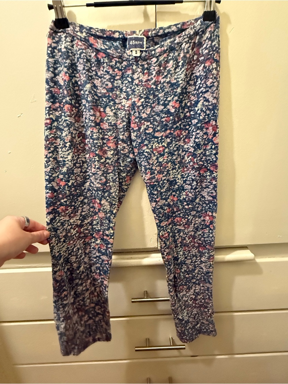 45rpm Japan Blue Floral soft Leggings